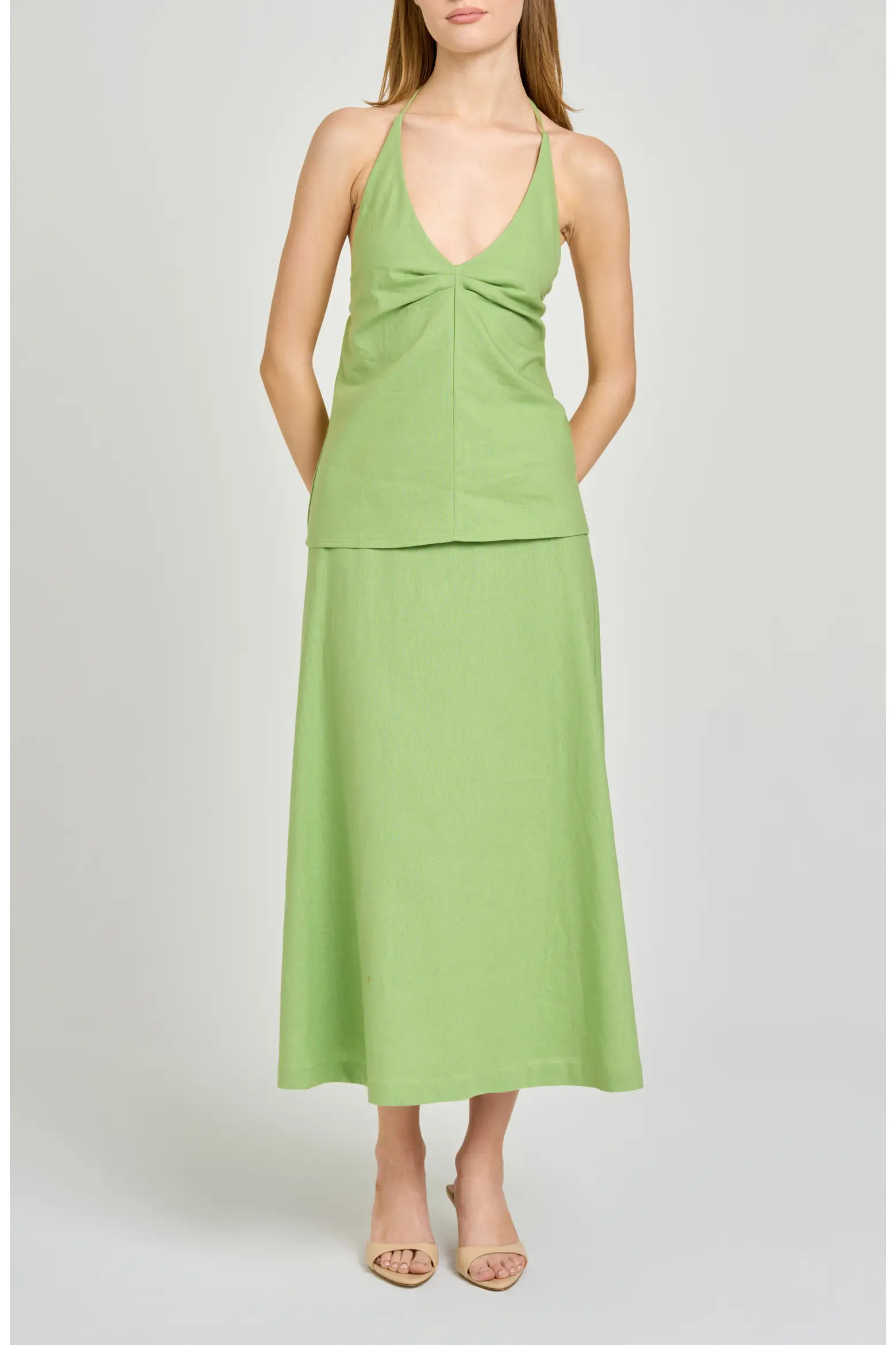 Kaia Linen Blend Halter Top (Women) | Nordstrom | Nordstrom