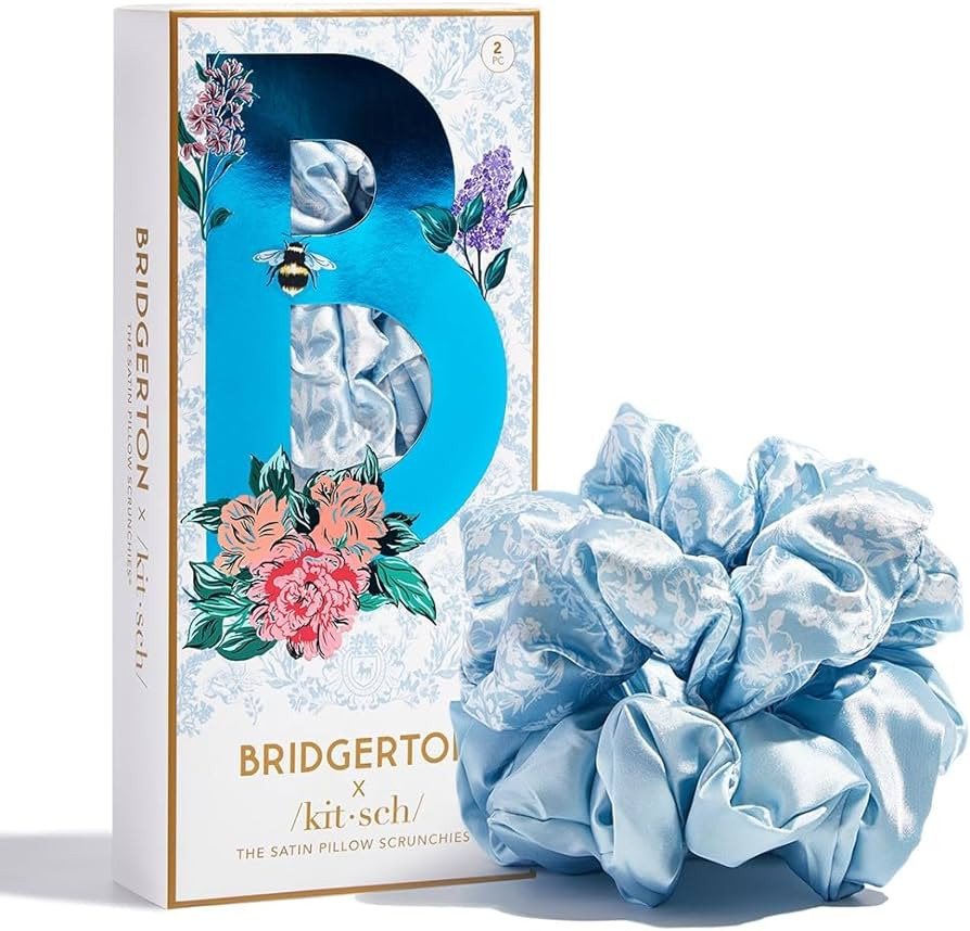 Bridgerton x Kitsch Satin Hair Scrunchies for Women - Softer Than Silk Scrunchies for Hair | Sati... | Amazon (US)