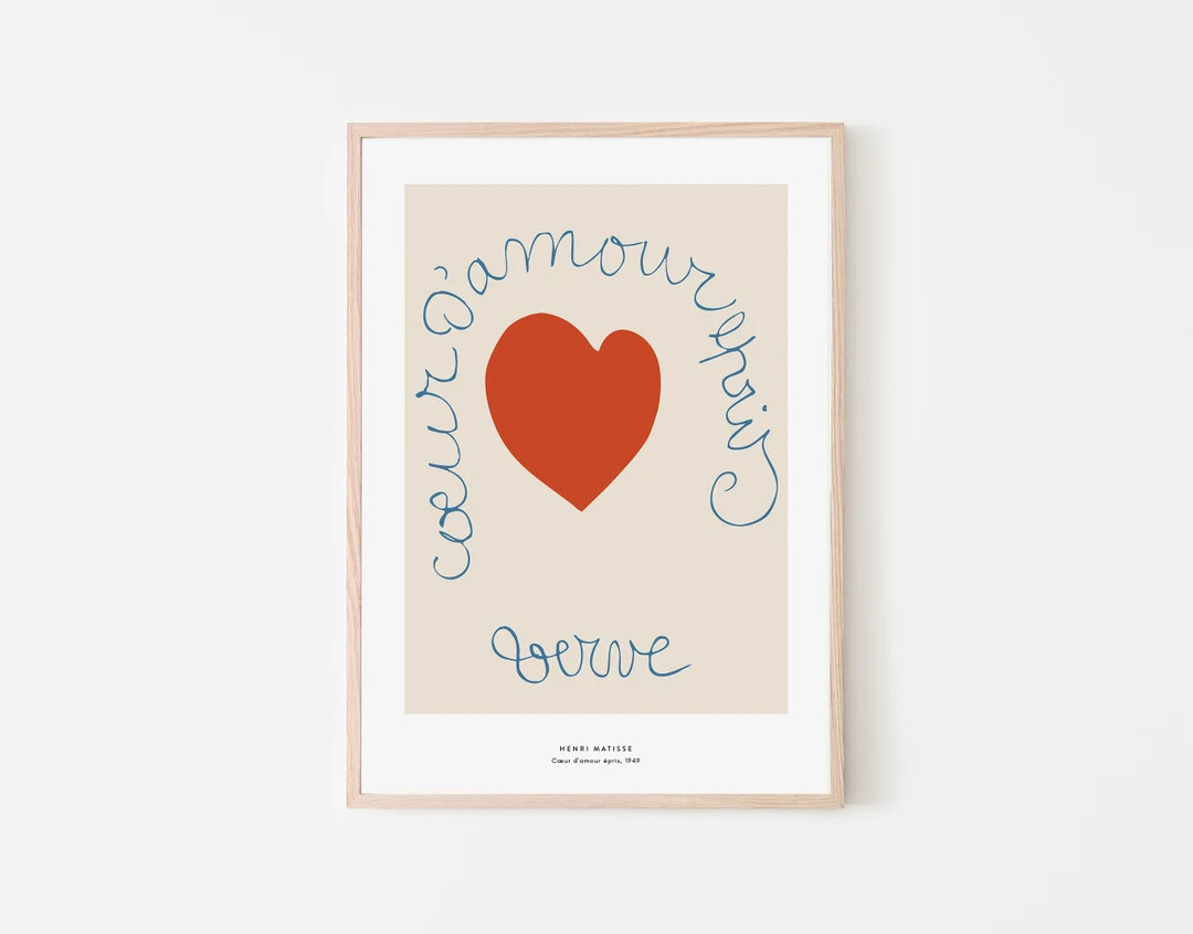 HENRI MATISSE  Matisse Vintage Heart Print  Mid Century - Etsy | Etsy (US)