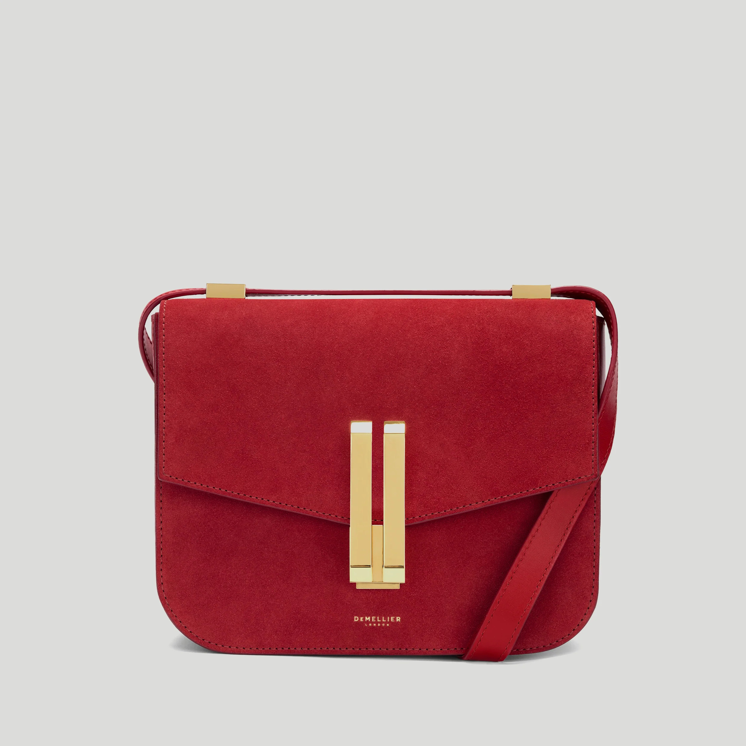 DeMellier The Vancouver in Berry Red Suede Leather Crossbody bag | DeMellier