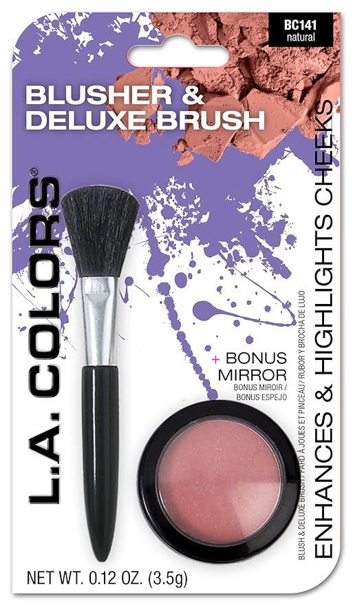 L.A. Colors Blusher and Deluxe Brush, Natural, 0.075 Ounce | Amazon (US)