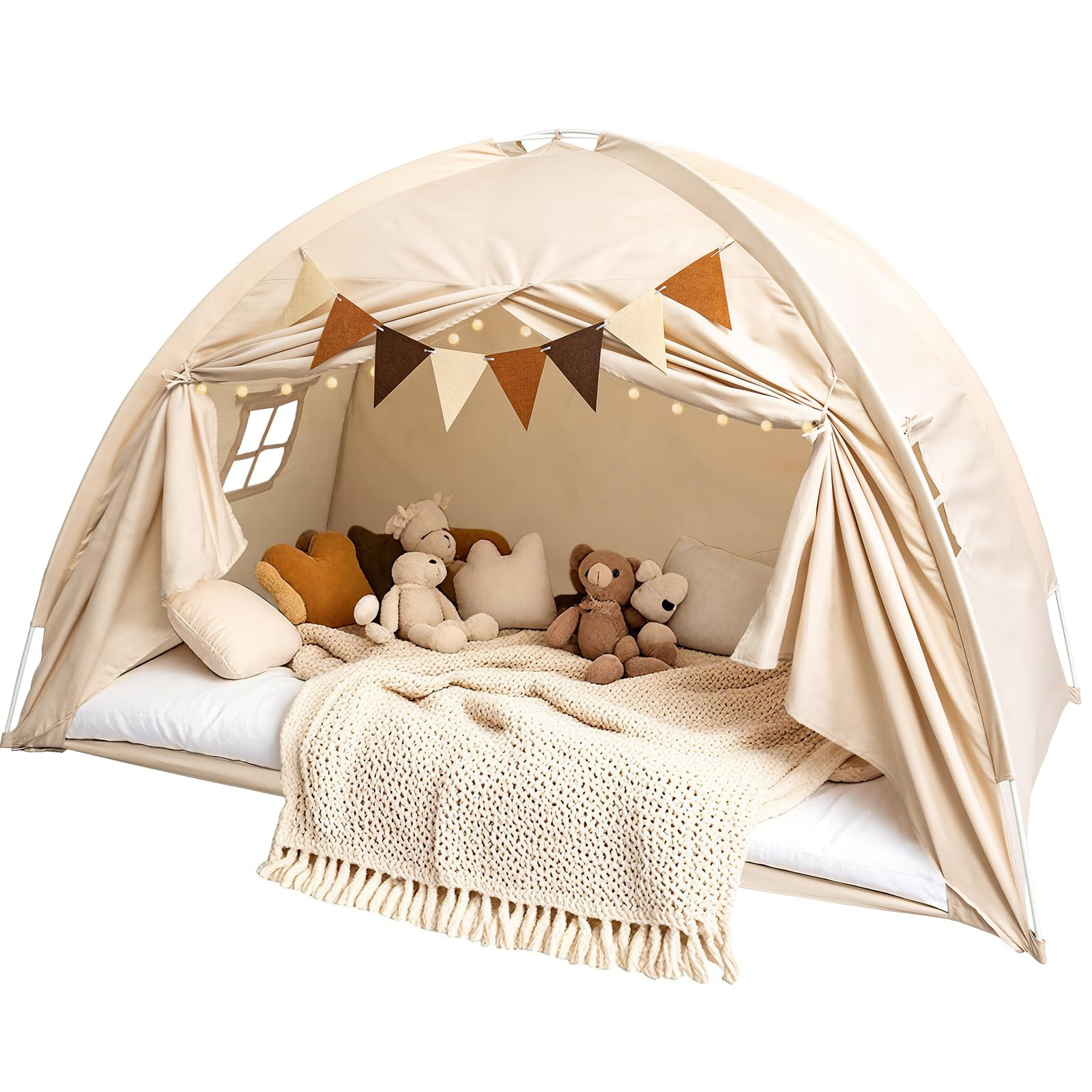 Quinnsus Twin Size Bed Canopy Bed Tents for Kids - Portable Sleeping Blackout Bed Tents with Star... | Amazon (US)