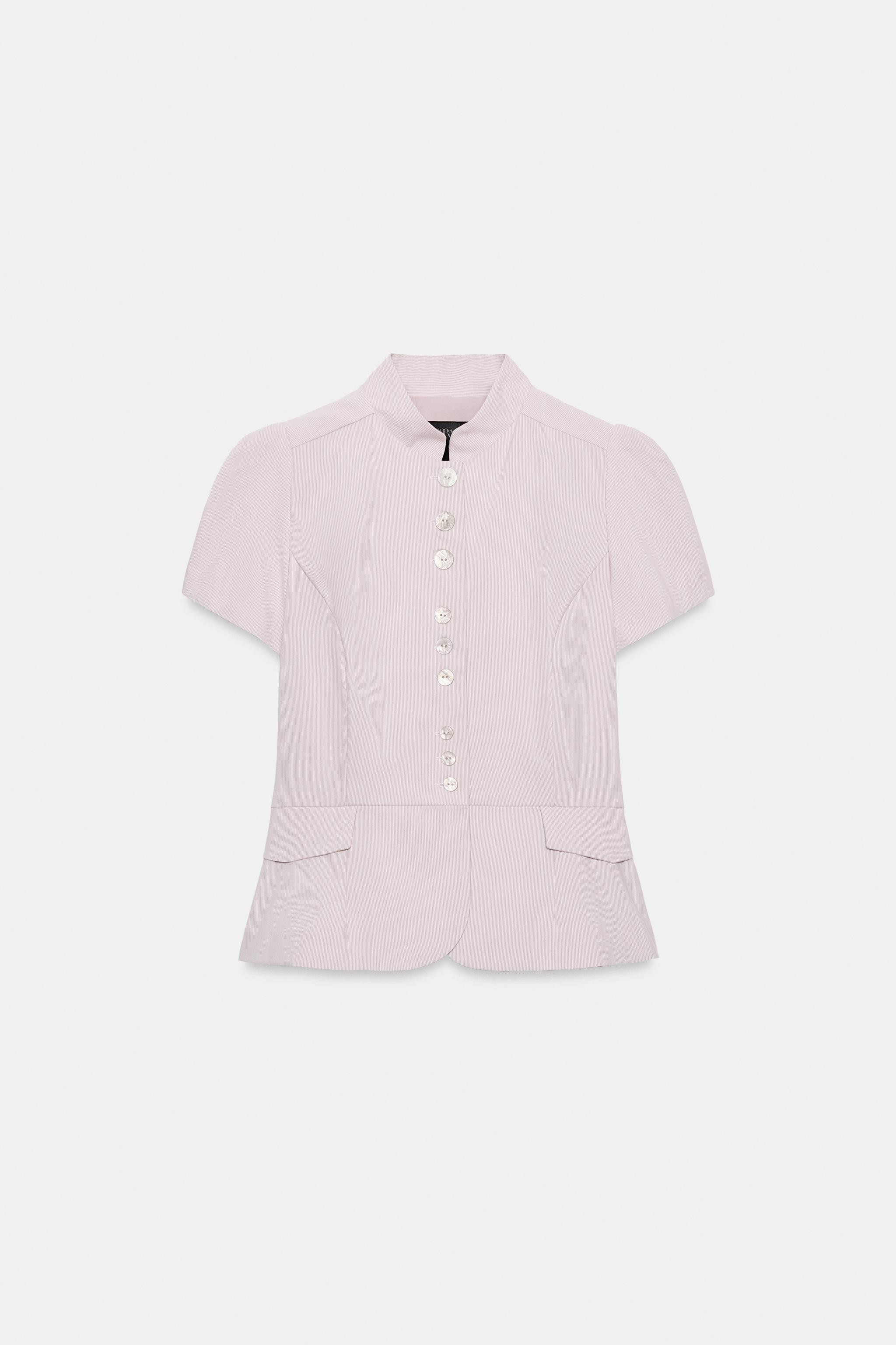 BUTTON SHORT SLEEVE TOP | Zara US
