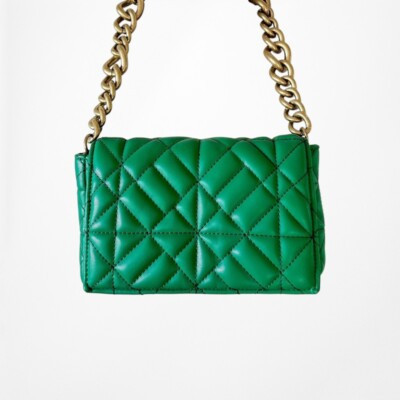 Zara Green Faux Leather Rectangle Medium Size Gold Chain Shoulder Bag | eBay | eBay US
