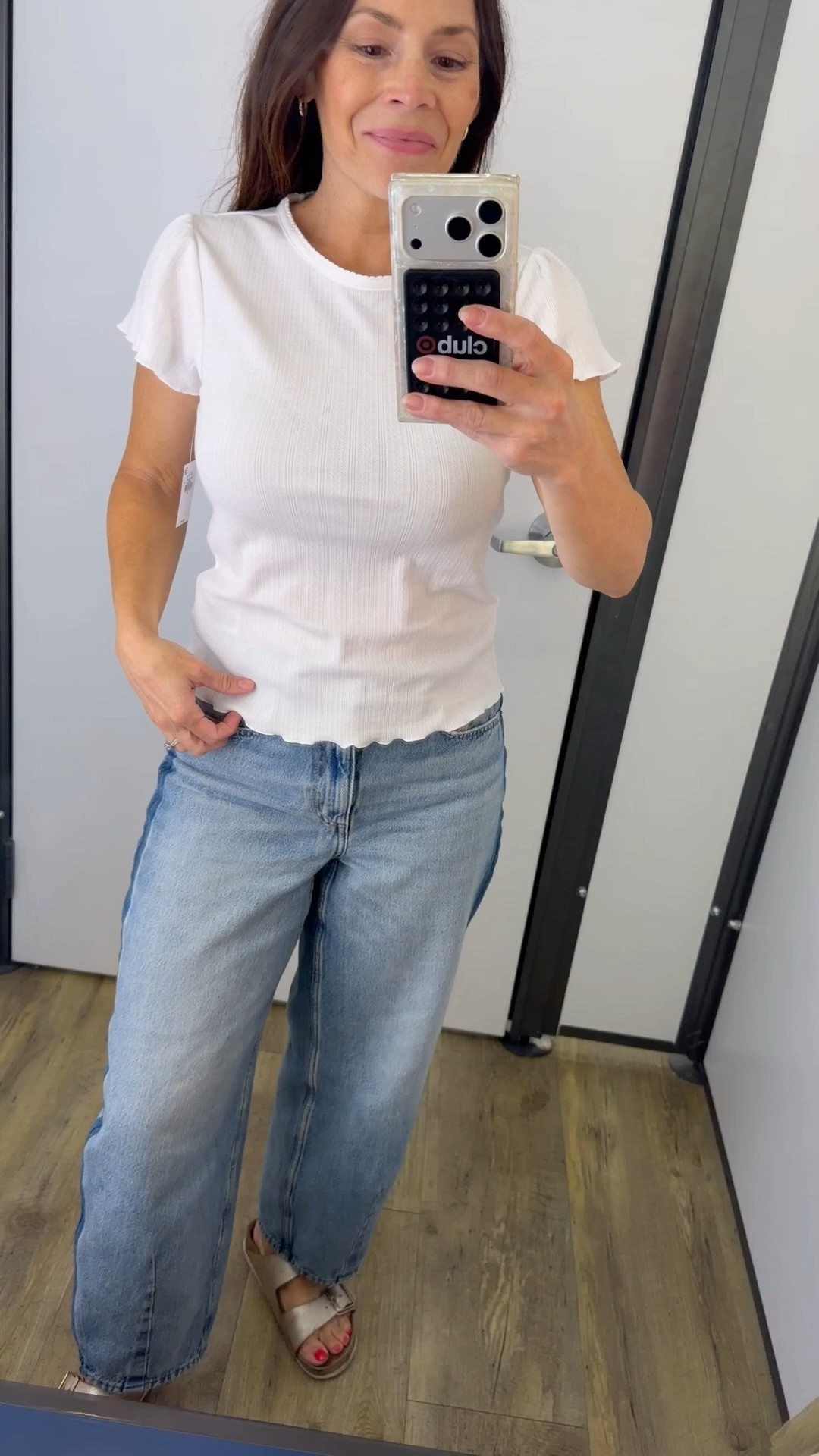 Pointelle tees are trending and are a nice upgrade to a basic tee. They add a little texture and unique design. This tee has lettuce hem sleeves and bottom edge. Comes in a few colors. Great for layering and on its own with your fave jeans, skirts and shorts. Wearing my usual size Small

#LTKOver40 #LTKSeasonal #LTKPetite
