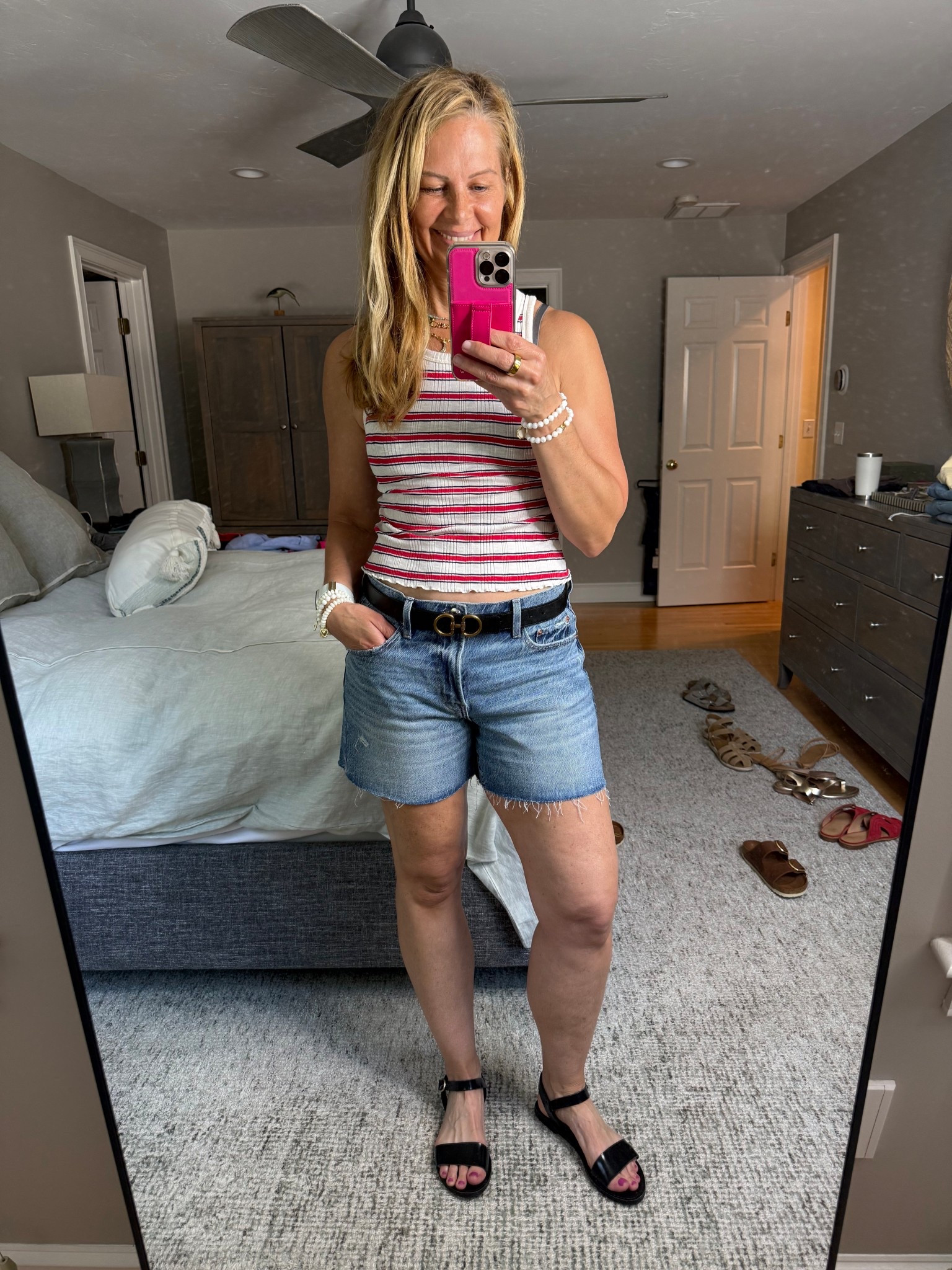 Cute tank from Target with the Pistola Jeans Shorts!  This is a great wash!  All items true to size.  I think a pair of adidas sneakers would be so cute with this as well!  

#LTKStyleTip #LTKOver40 #LTKSeasonal