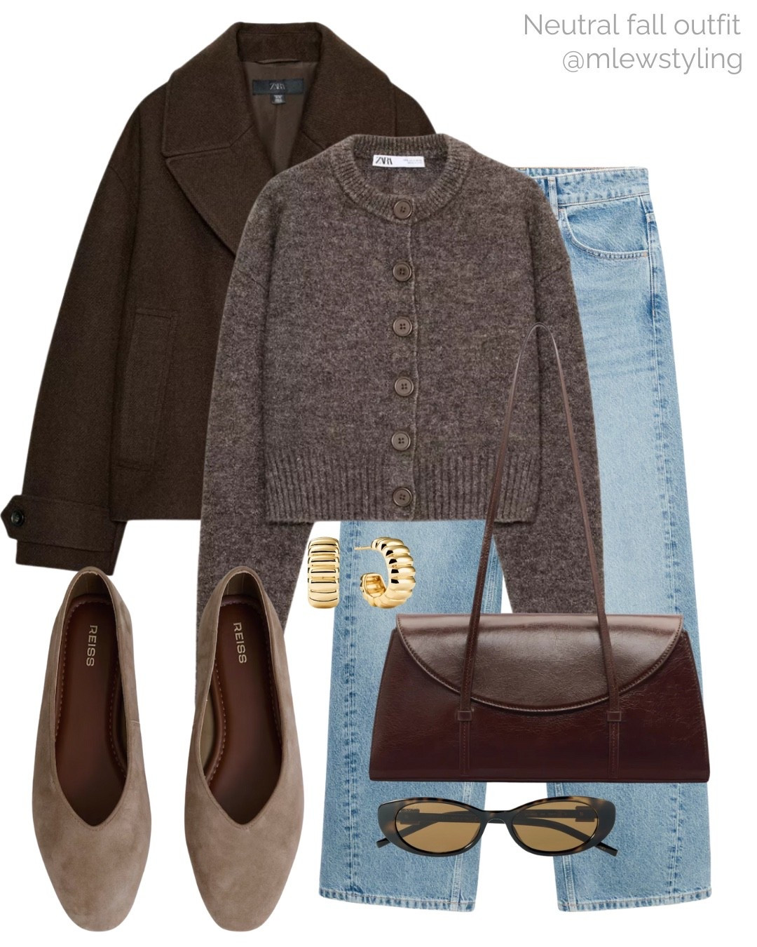 Neutral fall outfit with brown & taupe 🤎

Tags: new in Zara cardigan, mango barrel leg jeans, reiss suede ballet flats, Zara wool coat, reformation suede bag, casual workwear, office outfit 

#LTKSeasonal #LTKItBag #LTKWorkwear