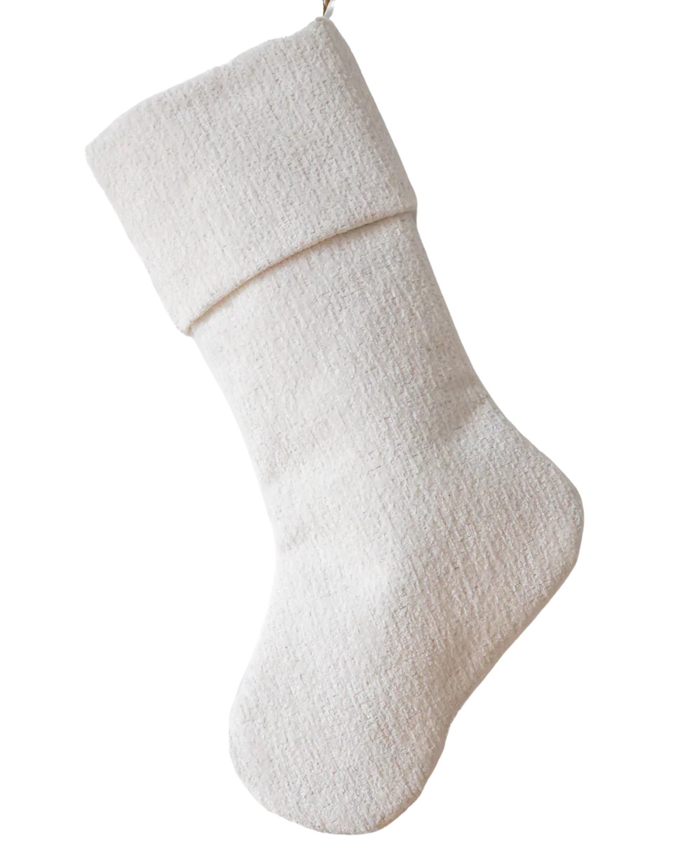 White Fluffy Christmas Stocking | Heritage Style | Hackner Home (US)