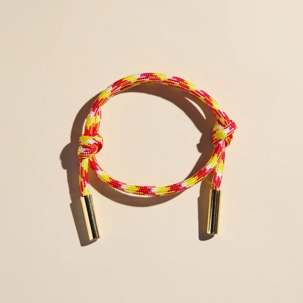 Red & Yellow Cord Bracelet | Nickel and Suede