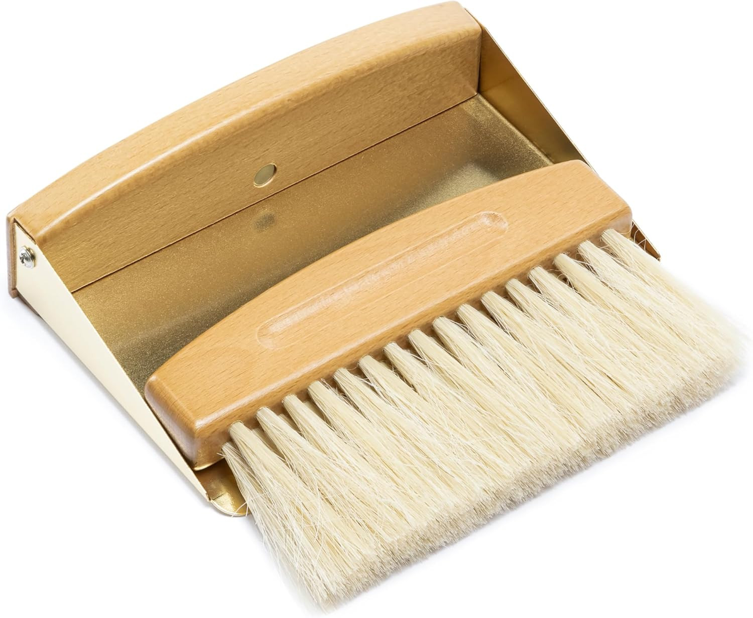 Navaris Small Dustpan and Brush Set - Wooden Mini Dust Pan Brush for Sweeping Table Tabletop - Co... | Amazon (US)