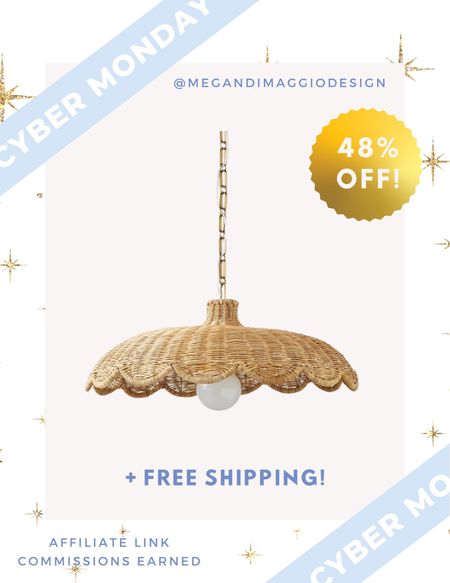 Wow!! This large rattan scallop pendant lamp is now 48% OFF & ships free!! 🤯🙌🏻 Would look so pretty in a kitchen dining space, or two over a large island!! 😍

#LTKCyberWeek #LTKsalealert #LTKhome
