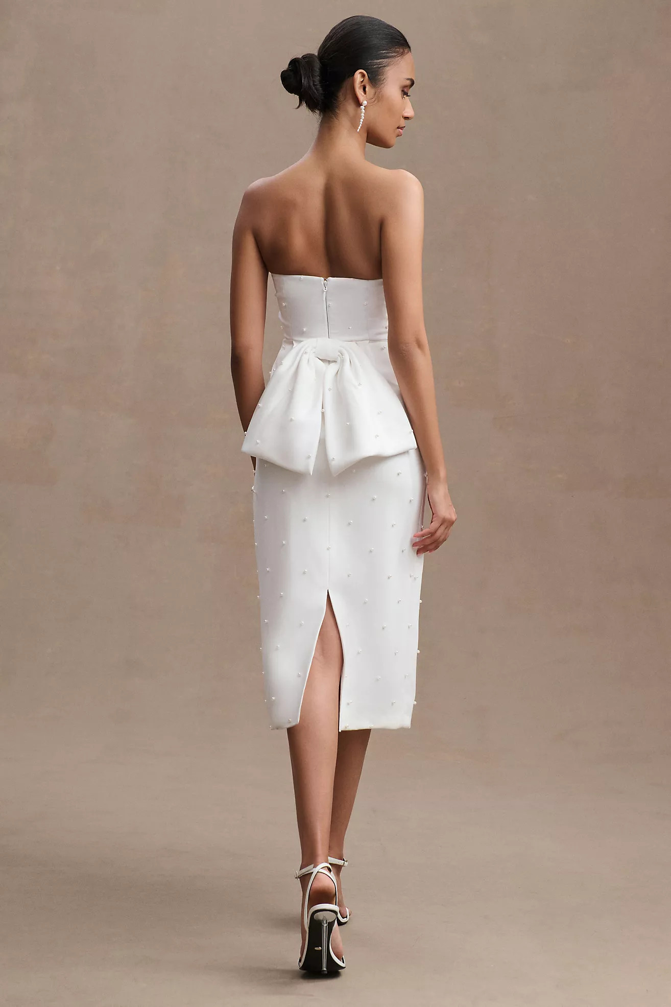 Sachin & Babi Gemma Strapless Back-Bow Pearl Midi Dress | Anthropologie (US)