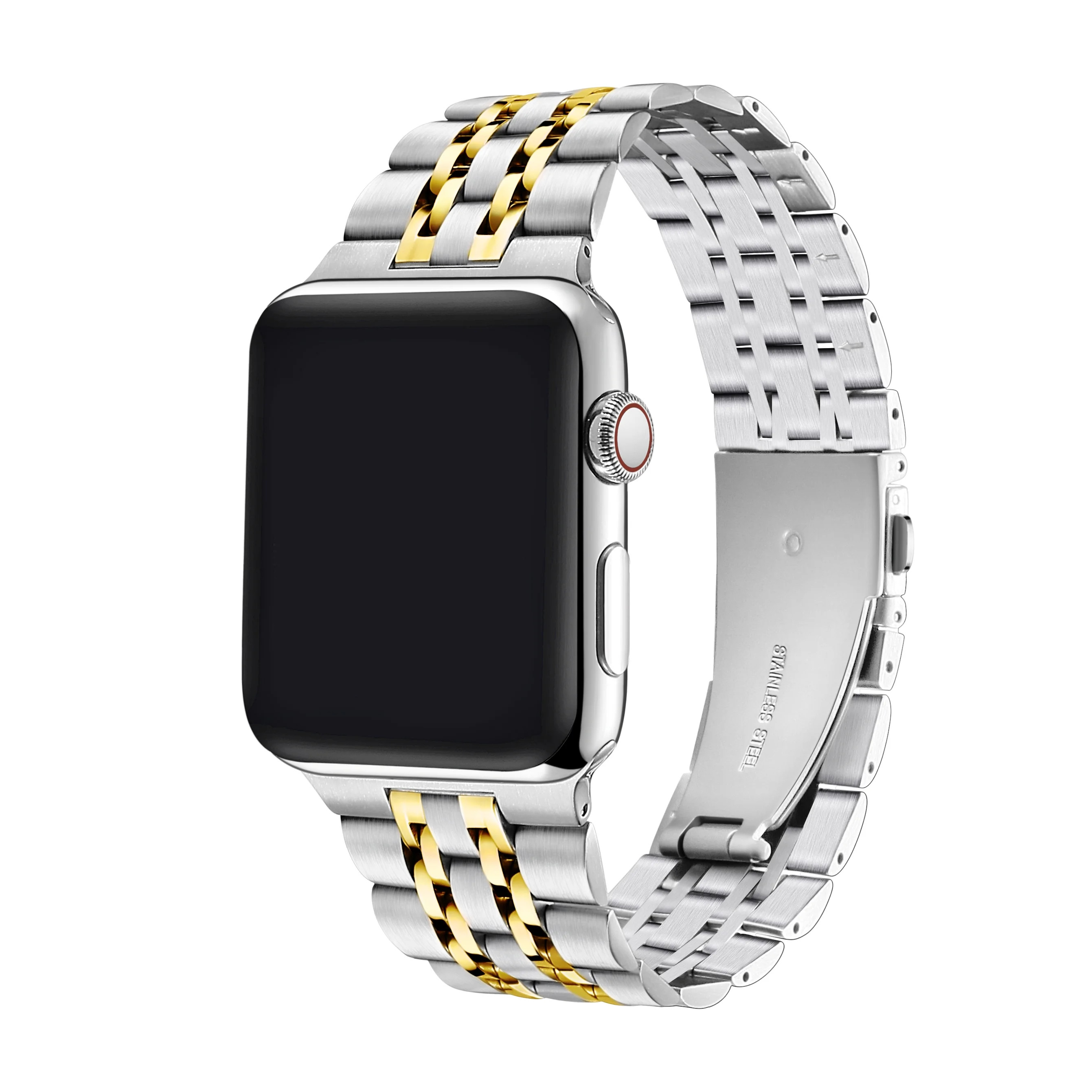 PoshTech Unisex Rainey Silver/Gold Stainless Steel Band for Apple Watch Series 1-8&SE-Size 42mm-4... | Walmart (US)