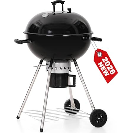 Napoleon PRO18 Compact Charcoal Kettle Grill, Black, Porcelain-Enameled Lid and Bowl, Chrome-Plat... | Amazon (US)