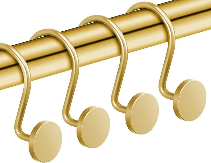 CHICTIE Gold Shower Curtain Hooks, Rustproof Shower Curtain Rings for Bathroom, Metal Shower Hook... | Amazon (US)