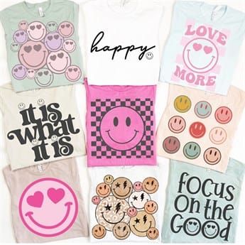 More Happy Less Worry Tees | Jane