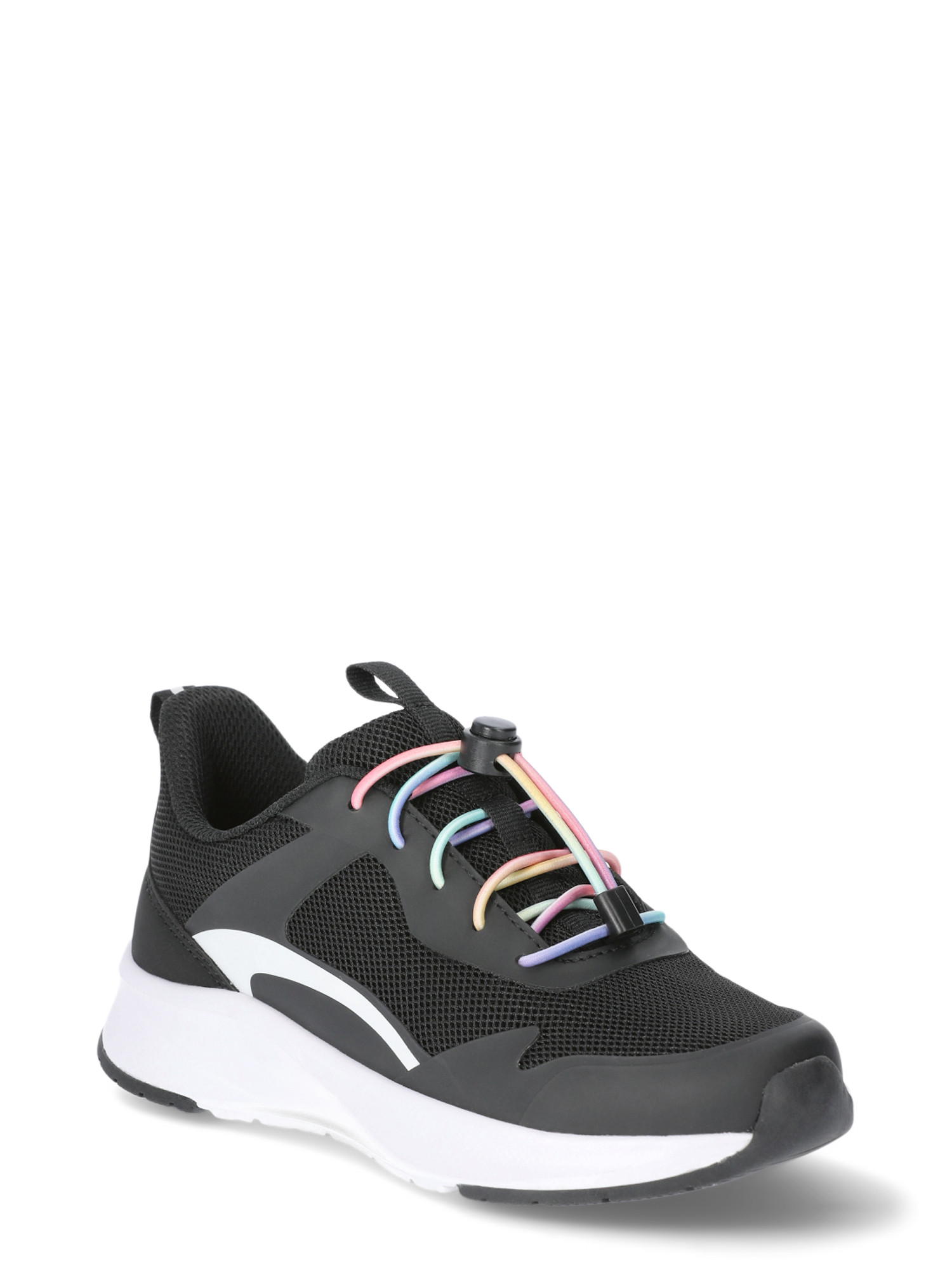 Athletic Works Little Girl & Big Mesh Jogger Bungee Pull Sneakers | Walmart (US)