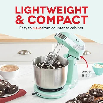 Dash Stand Mixer (Electric Mixer for Everyday Use): 6 Speed Stand Mixer with 3 Quart Stainless St... | Amazon (US)
