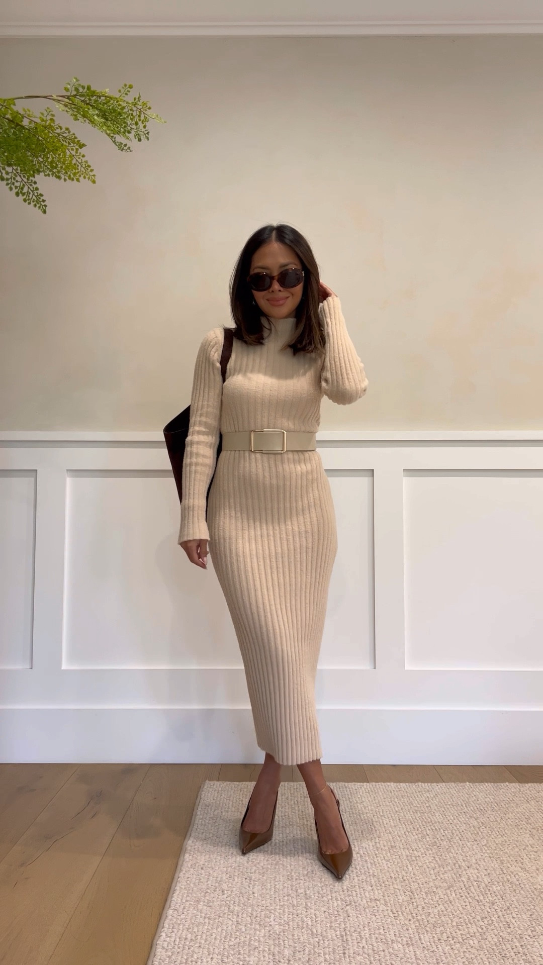 Lidia Ribbed Midi Sweater Dress – VICI