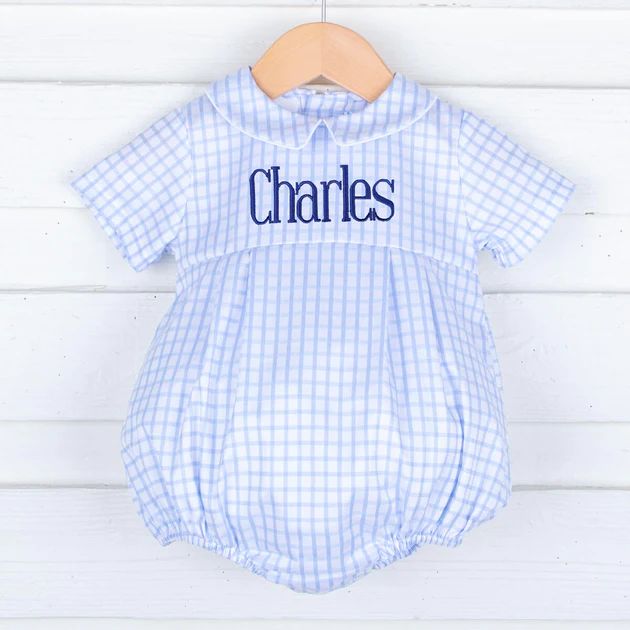 Blue Windowpane Collared Bubble | Classic Whimsy