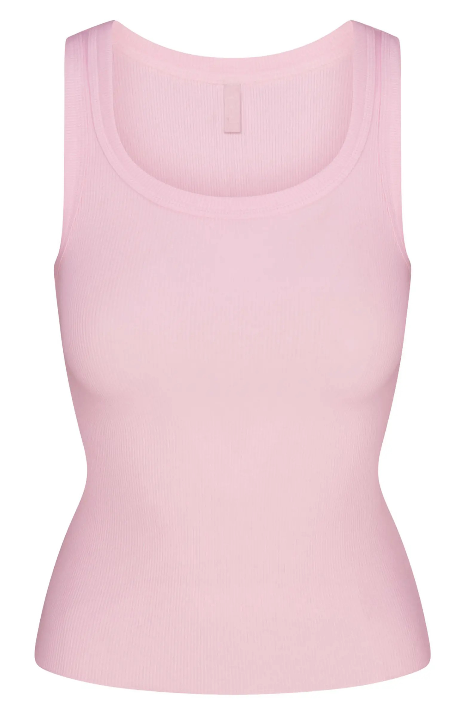 Stretch Cotton Rib Scoop Tank | Nordstrom