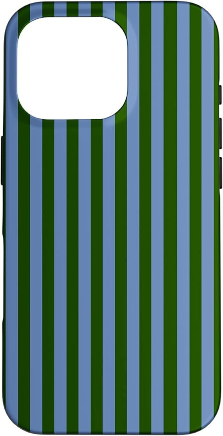 Green and Blue Stripes Geometric Vertical Lines Pattern Case for iPhone 16 Pro | Amazon (US)