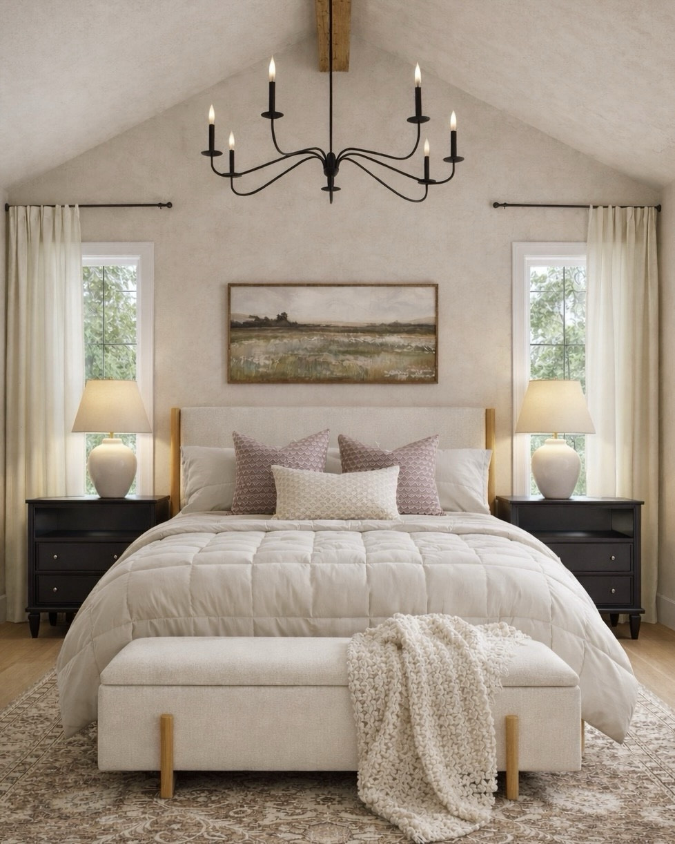 Neutral Bedroom Finds from Wayfair 

Follow @farmtotablecreations on Instagram for more cozy, elevated home finds 🤍

If you’ve been wanting to refresh your bedroom without overthinking it… this is that look. Soft layers, warm neutrals, and a mix of textures that feel high-end but still livable. I love how the black nightstands ground everything while the bedding keeps it light and airy. And that rug—such a good way to bring in pattern without overwhelming the space.

Everything here is one of those pieces you can build around or mix into what you already have. Easy, timeless, and cozy in the best way.

#bedroom #bedroomdecor #neutralbedroom #wayfairfinds #nightstands #arearug #accentchair #bedroomfurniture

#LTKHome #LTKSaleAlert