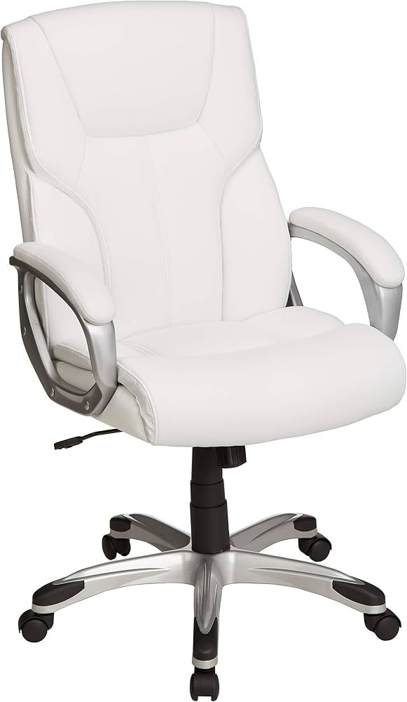 Amazon Basics Executive High Back Office Desk Chair, Adjustable Height, Tilt, Swivel, 275lb Capac... | Amazon (US)