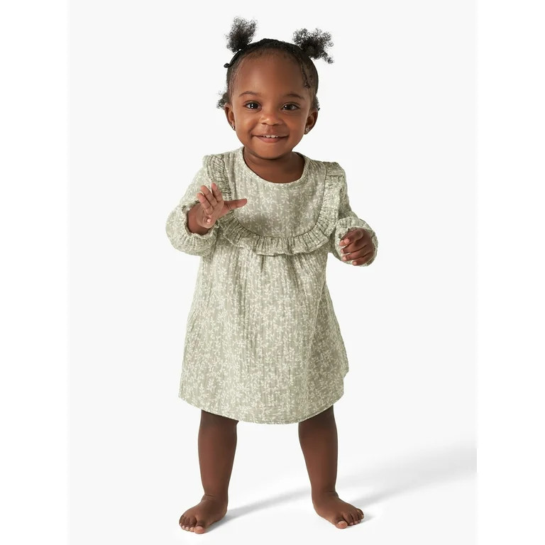 Modern Moments by Gerber Baby Girl Dress & Diaper Cover Outfit Set, 2-Piece, Sizes 0/3-24 Months ... | Walmart (US)