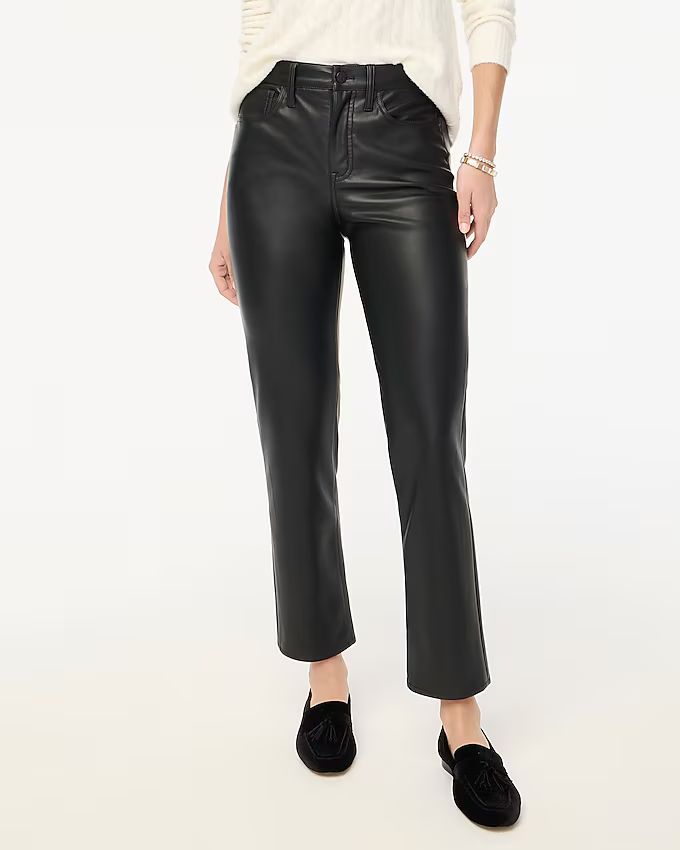 Full-length straight-leg pant in faux leather | J.Crew Factory