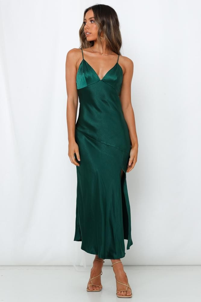 Asking For A Friend Midi Dress Forest Green | Hello Molly (AU)