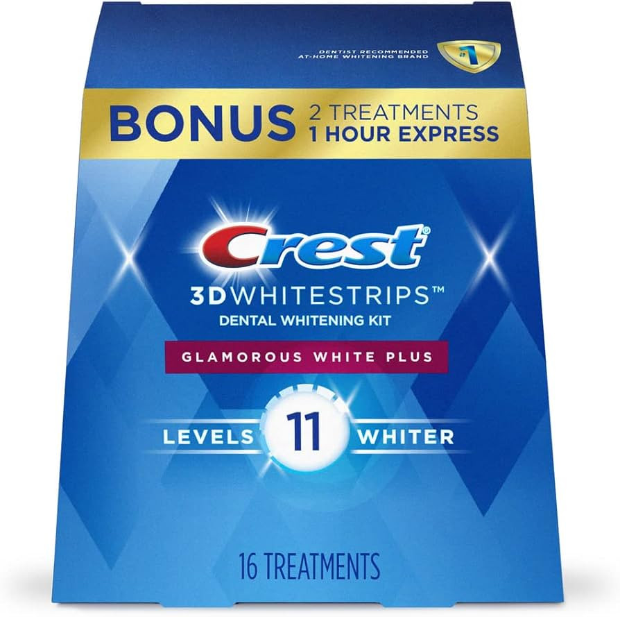 Crest 3D Whitestrips, Glamorous White, Teeth Whitening Strip Kit, 32 Strips (16 Count Pack) -Pack... | Amazon (US)