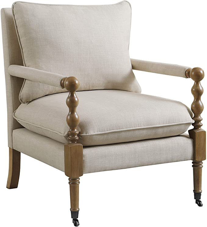 Coaster Home Furnishings Upholstered Casters Beige Accent Chair 35.5"H x 31"W x 26.5"D | Amazon (US)