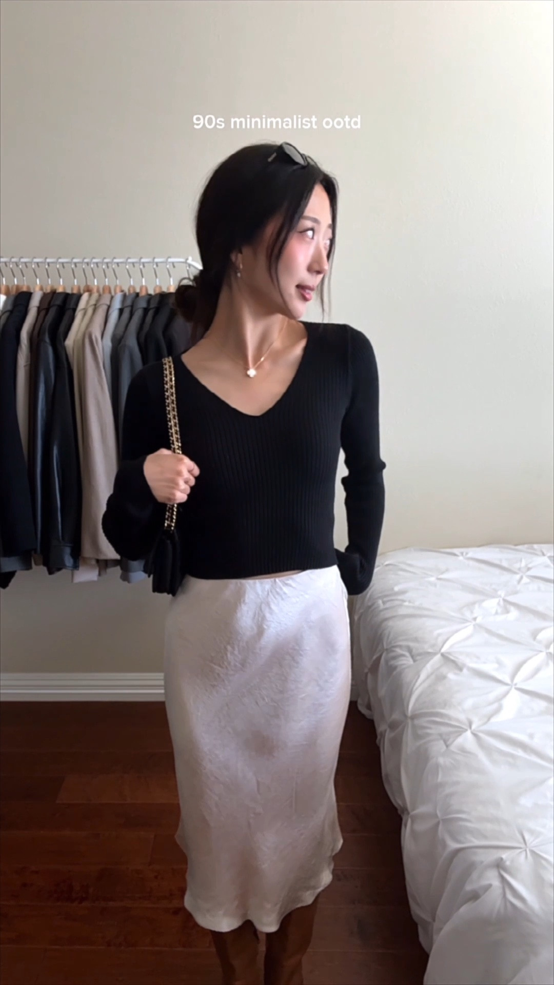 90s minimalist outfit of the day, satin skirt, nonchalant chic ootd, carolyn bassette kennedy

#LTKootd #LTKspring #LTKgrwm