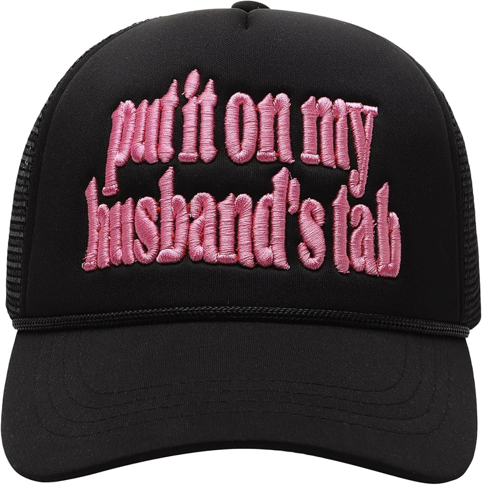 Embroidered Lettering Print Truck Hat Baseball Cap Trucker Mesh Snapback Hat | Amazon (US)