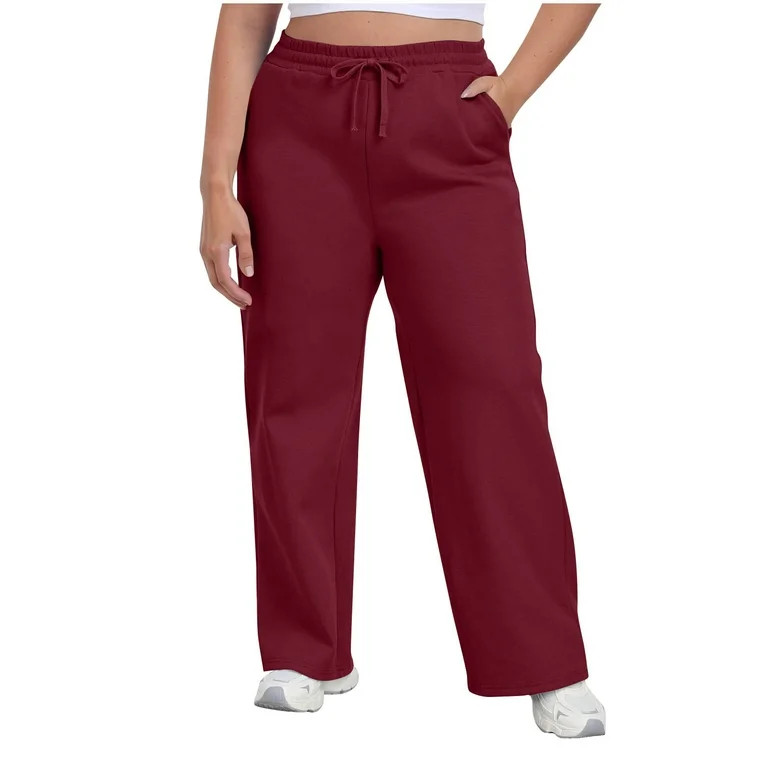 Coorders No Boundaries Womens Oversized Fleece Joggers with Pockets,Women's Plus Drawstring Sweat... | Walmart (US)