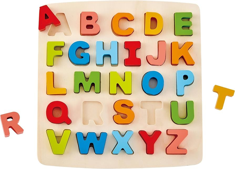 Hape Alphabet Blocks Learning Puzzle | Wooden ABC Letters Colorful Educational Puzzle Toy Board f... | Amazon (US)