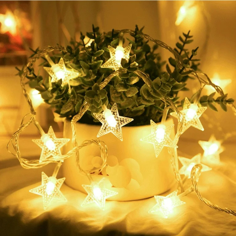 Darzheoy 20 LED Star String Lights 9.8 ft Fairy Christmas Lights Battery Operated for Indoor & Ou... | Walmart (US)