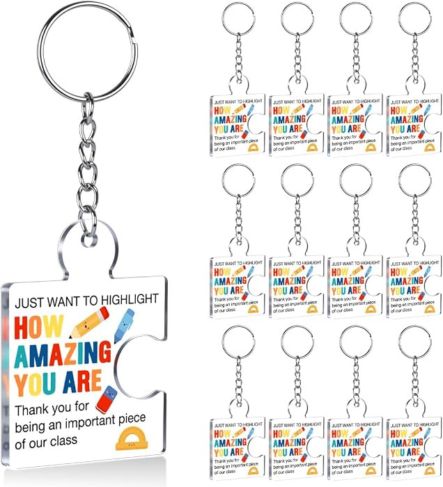 Set of 12 Inspirational End of Year Student Gifts from Teacher Bulk Gift Set Acrylic Keyrings Puz... | Amazon (US)