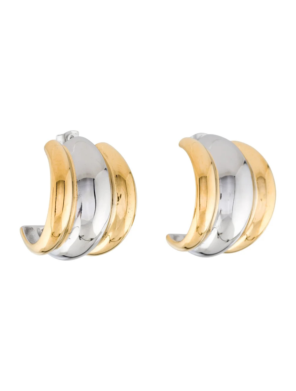 Two-Tone Camilla Ribbed Hoop Earrings | The RealReal