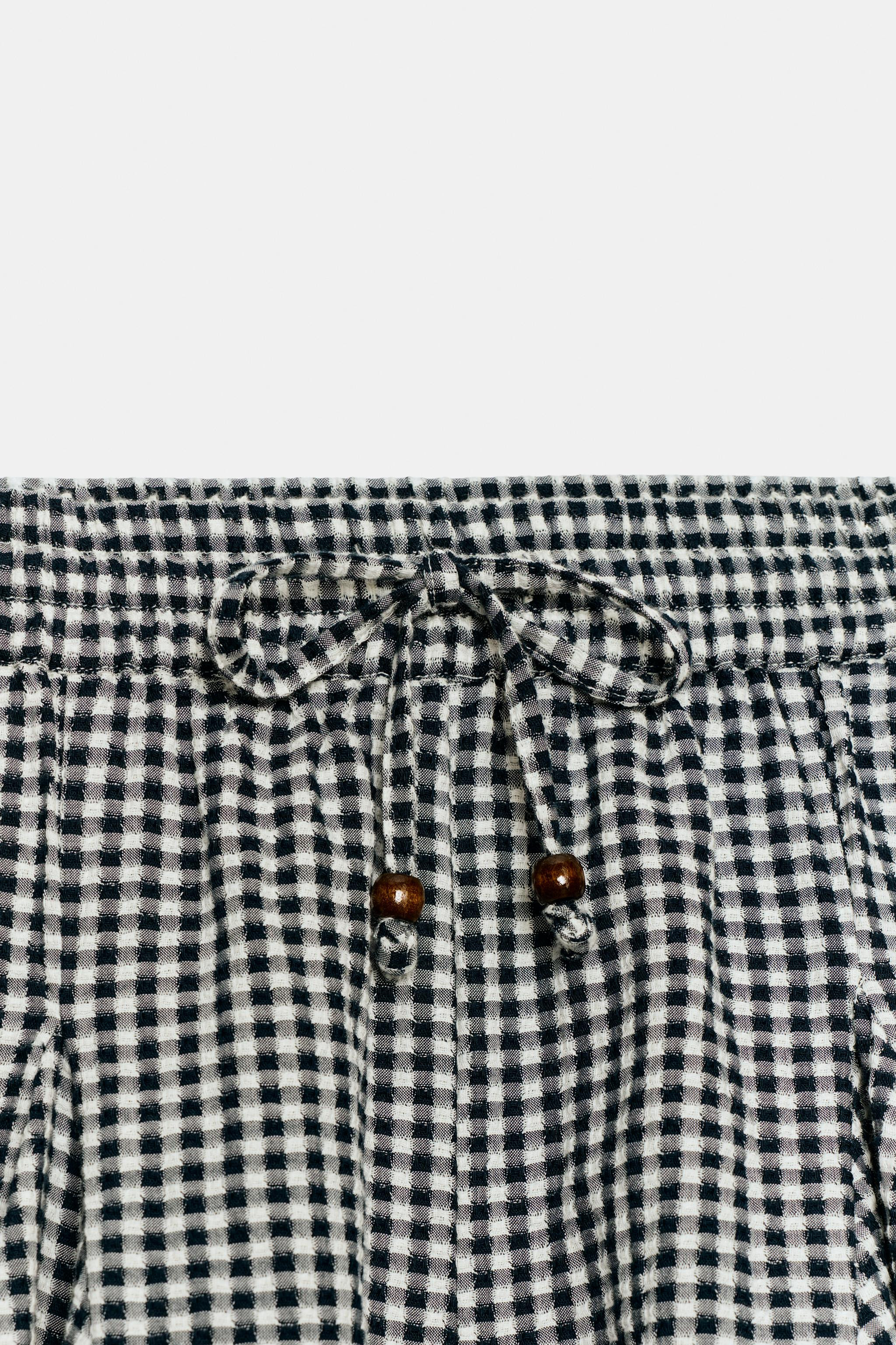 GINGHAM CHECK SKORT WITH RUFFLES | Zara US