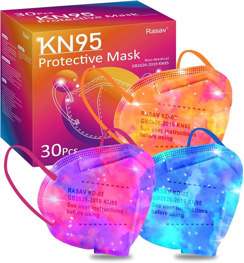 KN95 Face Masks, 30 Pack Comfortable 5 Layer Cup Dust Safety Mask, Muti-colored Design KN95 Mask ... | Amazon (US)