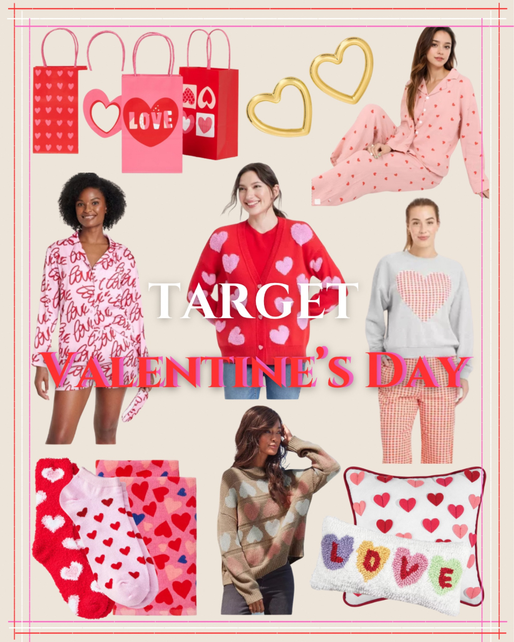 Valentine’s Day at Target. Valentine’s Day Goodies. Valentine’s Day stuff. Valentine’s Day pjs. Valentin’s day socks. Valentine’s Day hand towels. Valentine’s Day gift bags. Valentine’s Day earrings. Valentine’s Day pillows. Valentine’s Day Sweaters. Valentine’s Day wreath. Valentine’s Day tray.

#LTKFindsUnder50 #LTKSeasonal #LTKSaleAlert
