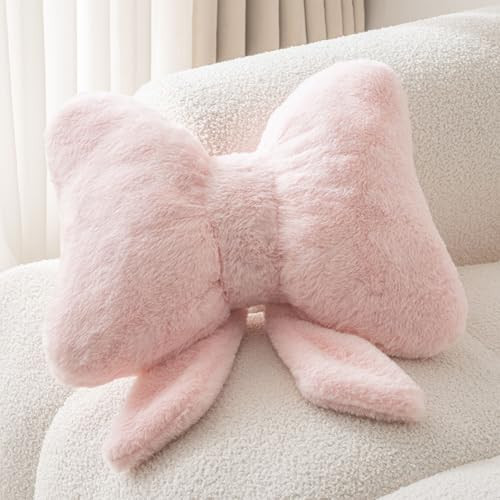 Novohive Bow Pillow Throw Pillows Butterfly Shaped Decorative Cute Pillows for Bed Sofa Cute Home Decor,Pink 10 * 8inch | Amazon (US)