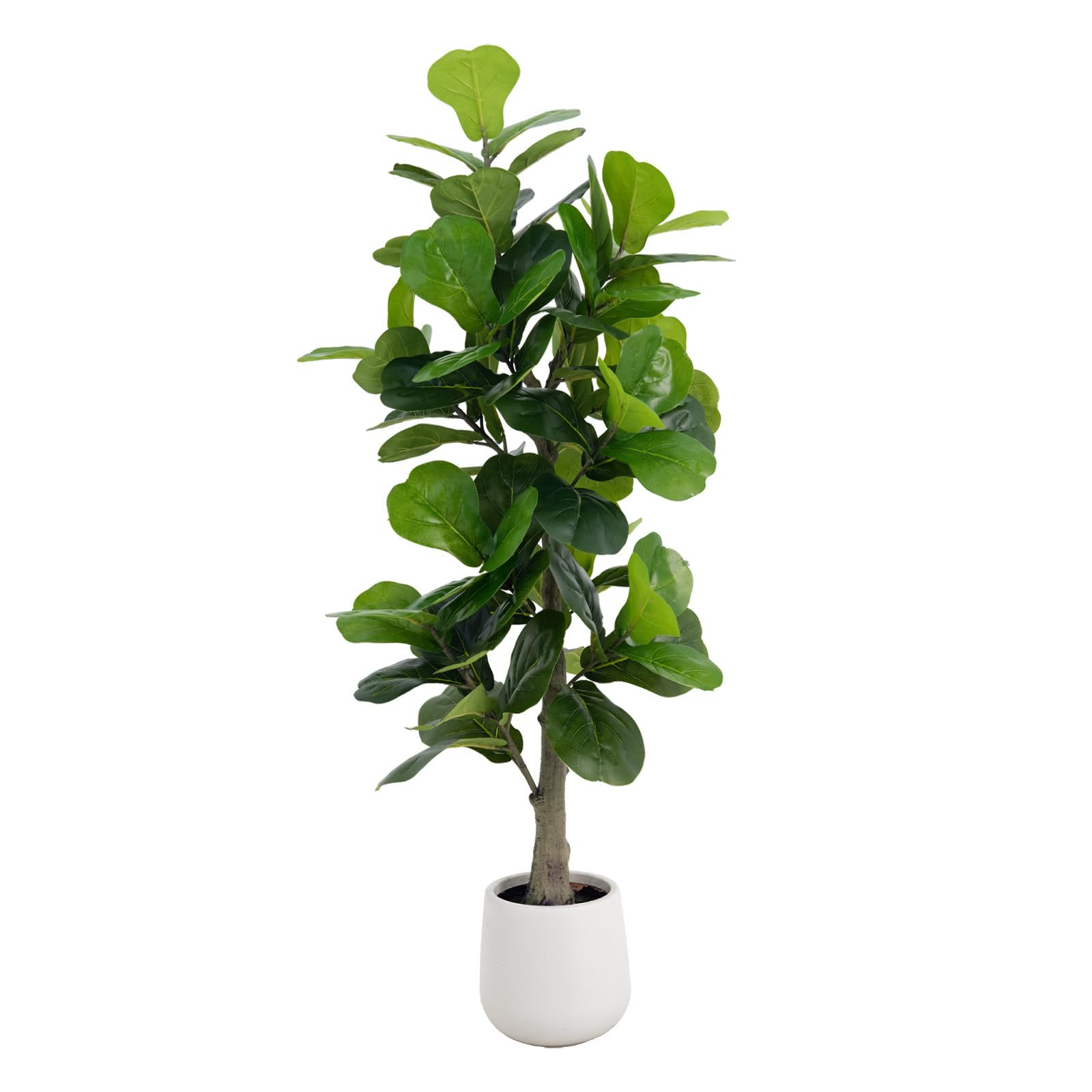 5ft Faux Fiddle Leaf Fig Tree with White Pot –Artificial Ficus Lyrata Plant with 78 Fiddle Leav... | Amazon (US)