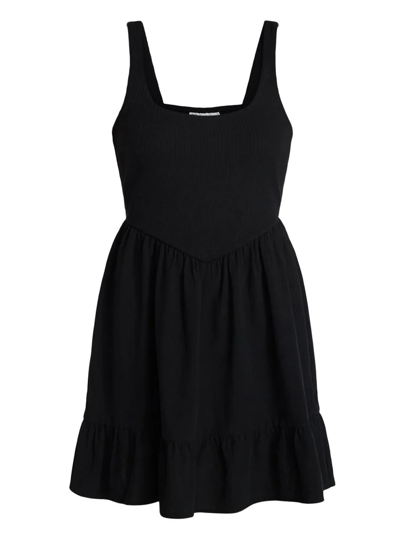 No Boundaries Mixed Media Mini Dress, Women's XXS-XXL | Walmart (US)