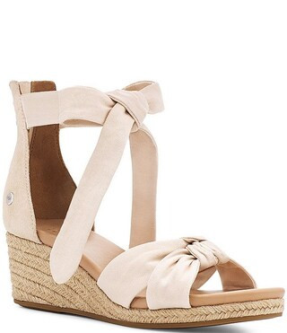 UGG® Yarrow Canvas Suede Espadrille Wedges | Dillard's