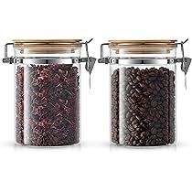 JoyJolt Borosilicate Glass Jars With Bamboo Lids (27oz). 2PC Set of Airtight Storage Jars with Cl... | Amazon (US)