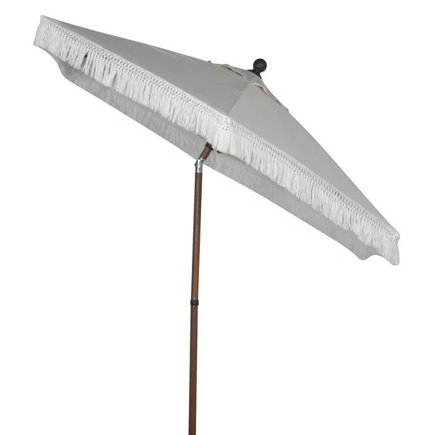 Better Homes & Gardens Ventura 7.5' Neutral Fringe Round Market Patio Umbrella | Walmart (US)