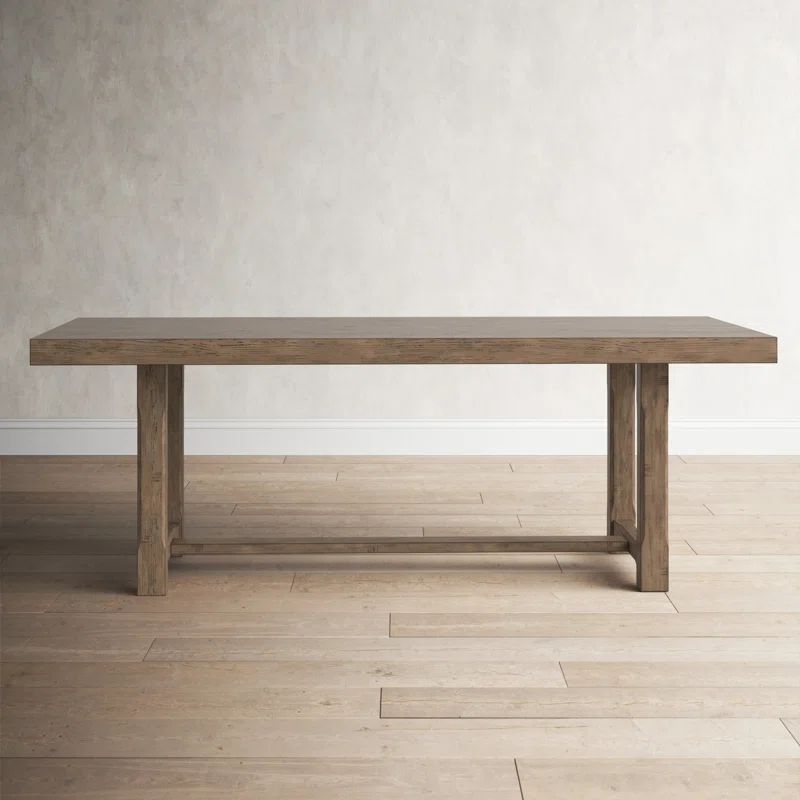Astin 84'' Solid Oak Trestle Dining Table | Wayfair North America